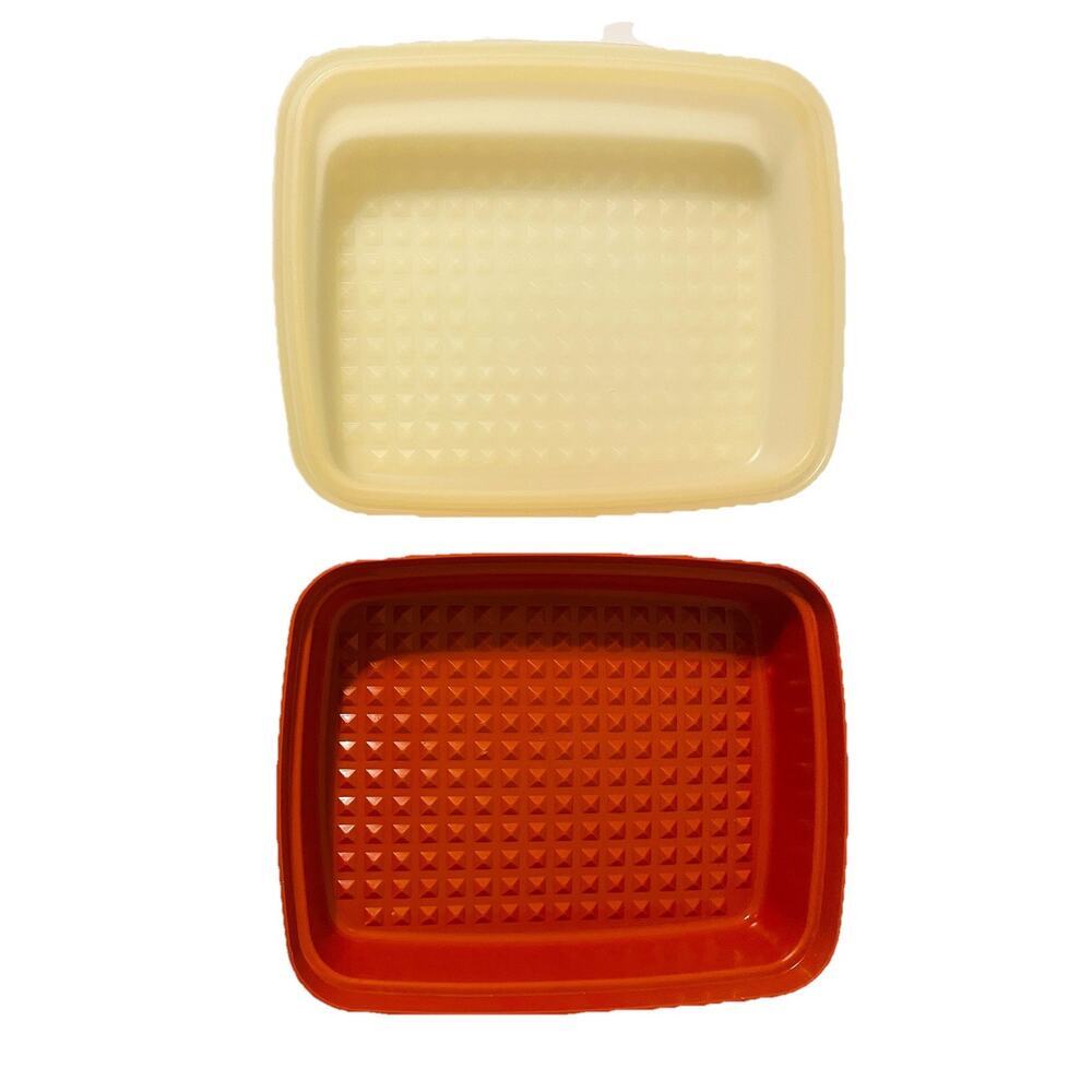 Vintage Tupperware Large Season Serve Marinade Container Paprika Red #1294